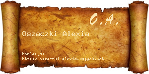 Oszaczki Alexia névjegykártya